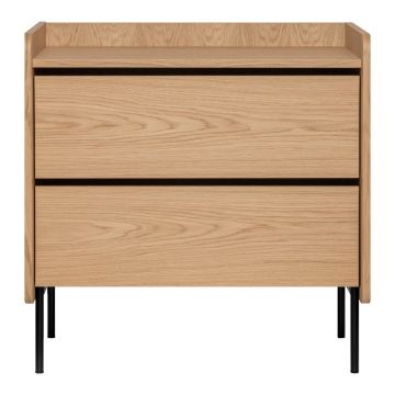 Comodă înaltă cu aspect de lemn de stejar 80x82 cm Wrap – Bonami Selection Comodă înaltă cu aspect de lemn de stejar 80x82 cm Wrap – Bonami Selection