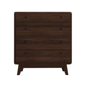 Comodă maro închis înaltă cu aspect de lemn de nuc 80x88 cm Caitlin – Støraa Comodă maro închis înaltă cu aspect de lemn de nuc 80x88 cm Caitlin – Støraa