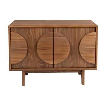 Comodă maro joasă cu aspect de lemn de nuc 82x58 cm Groove – Zuiver Comodă maro joasă cu aspect de lemn de nuc 82x58 cm Groove – Zuiver