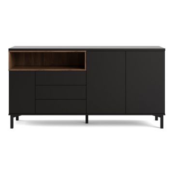 Comodă neagră 176x90x49 cm Roomers – Tvilum Comodă neagră 176x90x49 cm Roomers – Tvilum