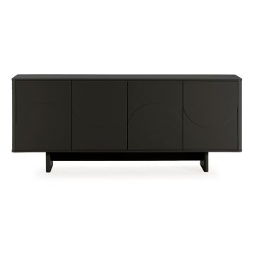 Comodă neagră 180x75x40 cm Solei – MOME