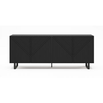 Comodă neagră 201x80x40 cm Peta – Marckeric