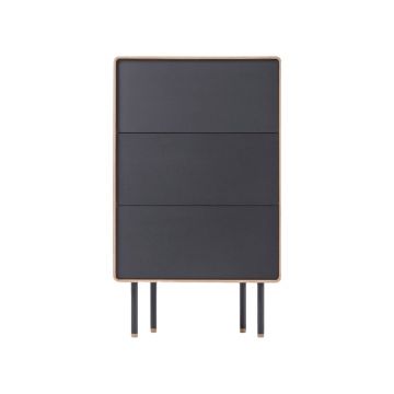 Comodă neagră/în culoare naturală înaltă din lemn de stejar 60x100 cm Fina – Gazzda Comodă neagră/în culoare naturală înaltă din lemn de stejar 60x100 cm Fina – Gazzda