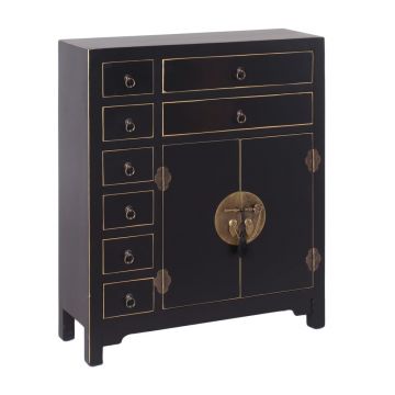 Comodă neagră înaltă 73x90 cm Oriente – Ixia Comodă neagră înaltă 73x90 cm Oriente – Ixia