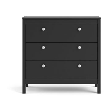 Comodă neagră joasă 82x80 cm Madrid – Tvilum Comodă neagră joasă 82x80 cm Madrid – Tvilum