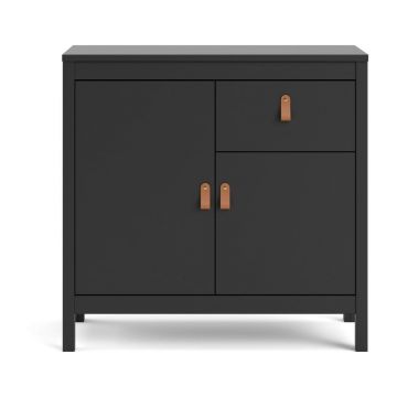 Comodă neagră joasă 82x80 cm Madrid – Tvilum Comodă neagră joasă 82x80 cm Madrid – Tvilum