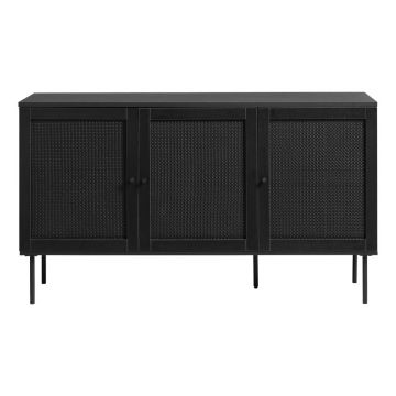 Comodă neagră joasă cu aspect de lemn de stejar 140x80 cm Pensacola – Unique Furniture Comodă neagră joasă cu aspect de lemn de stejar 140x80 cm Pensacola – Unique Furniture