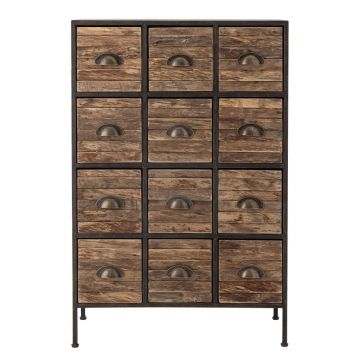 Comodă neagră/maro din metal 60,5x92x33,5 cm Matteo – Bloomingville