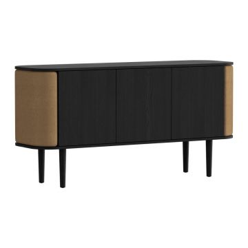 Comodă neagră/maro joasă cu aspect de lemn de stejar 150x75 cm Treasures – UMAGE Comodă neagră/maro joasă cu aspect de lemn de stejar 150x75 cm Treasures – UMAGE