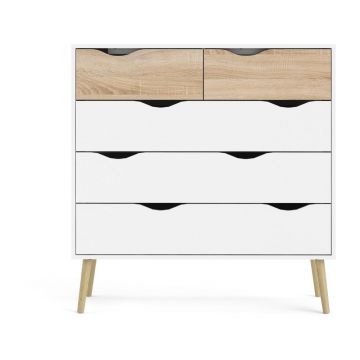 Comodă Tvilum Oslo, 99x101 cm, alb-natural Comodă Tvilum Oslo, 99x101 cm, alb-natural