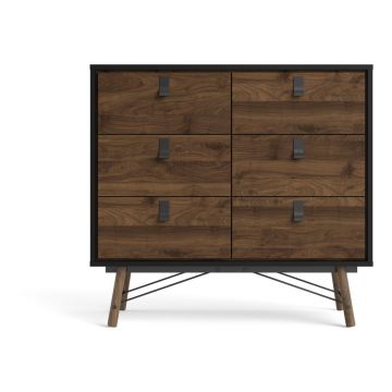 Comodă Tvilum Ry, 102x95 cm, maro închis-negru Comodă Tvilum Ry, 102x95 cm, maro închis-negru