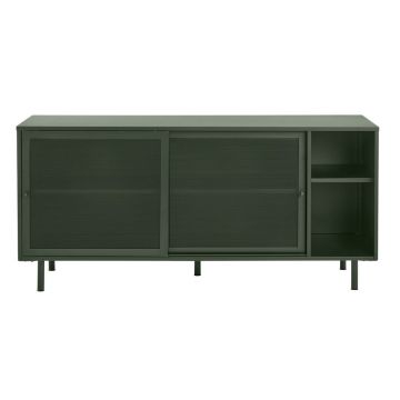 Comodă verde-închis joasă din metal cu ușă glisantă 160x75 cm Veep – Unique Furniture Comodă verde-închis joasă din metal cu ușă glisantă 160x75 cm Veep – Unique Furniture