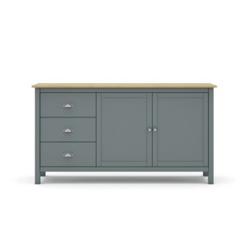 Comodă verde prăfuit din lemn de pin 150x80x40 cm Misti – Marckeric