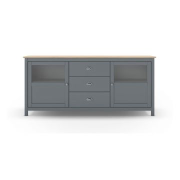 Comodă verde prăfuit din lemn de pin 180x80x40 cm Misti – Marckeric