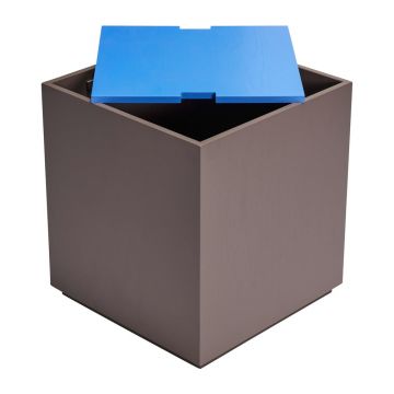 Cufăr albastru/gri închis din lemn masiv de frasin 40x45 cm Vault – Hübsch Cufăr albastru/gri închis din lemn masiv de frasin 40x45 cm Vault – Hübsch