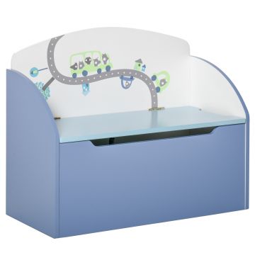 HOMCOM Bancă Depozitare Jucării pentru Copii, 60x30x50cm, Albastru | Aosom Romania HOMCOM Bancă Depozitare Jucării pentru Copii, 60x30x50cm, Albastru | Aosom Romania