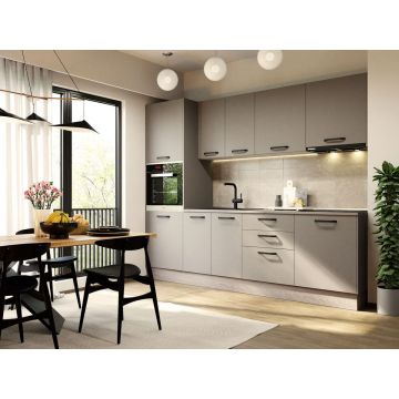 Mobila Bucatarie Elva 264.8 cm Gri - Configuratia 16 Mobila Bucatarie Elva 264.8 cm Gri - Configuratia 16