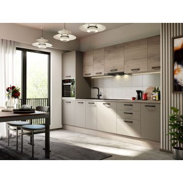 Mobila Bucatarie Elva 304,8 cm Gri/Cremona - Configuratia 19 Mobila Bucatarie Elva 304,8 cm Gri/Cremona - Configuratia 19