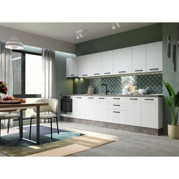 Mobila Bucatarie Elva 343.2 cm Alb Perlat - Configuratia 12 Mobila Bucatarie Elva 343.2 cm Alb Perlat - Configuratia 12