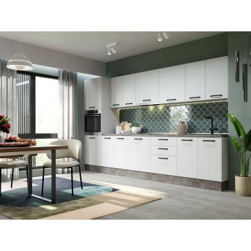 Mobila Bucatarie Elva 344,8 cm Alb Perlat - Configuratia 24 Mobila Bucatarie Elva 344,8 cm Alb Perlat - Configuratia 24