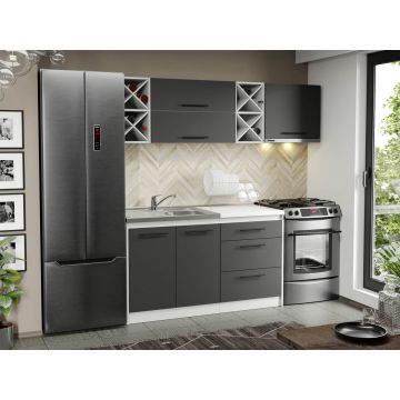 Mobila Bucatarie gri Sofi - 104 - 200 cm Mobila Bucatarie gri Sofi - 104 - 200 cm