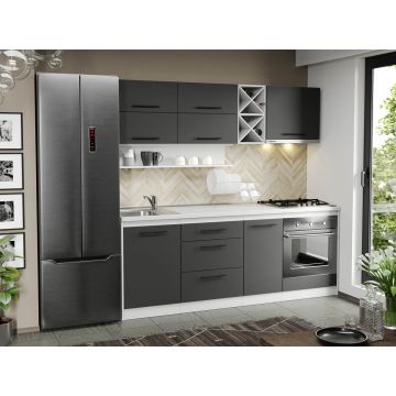 Mobila Bucatarie Gri Sofi - 106 - 210 cm Mobila Bucatarie Gri Sofi - 106 - 210 cm