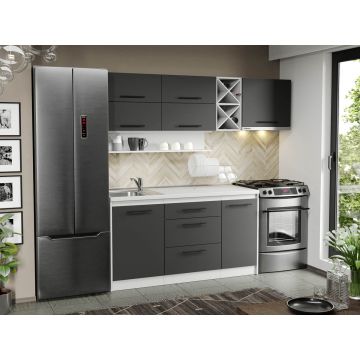 Mobila Bucatarie gri Sofi - 107 - 210 cm Mobila Bucatarie gri Sofi - 107 - 210 cm