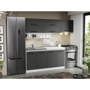 Mobila Bucatarie Gri Sofi - 113 - 220 cm Mobila Bucatarie Gri Sofi - 113 - 220 cm