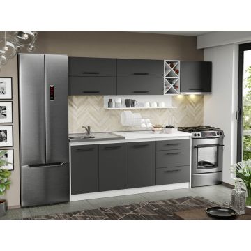 Mobila Bucatarie gri Sofi - 122 - 250 cm Mobila Bucatarie gri Sofi - 122 - 250 cm