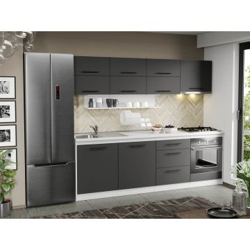 Mobila Bucatarie gri Sofi - 124 - 240 cm Mobila Bucatarie gri Sofi - 124 - 240 cm