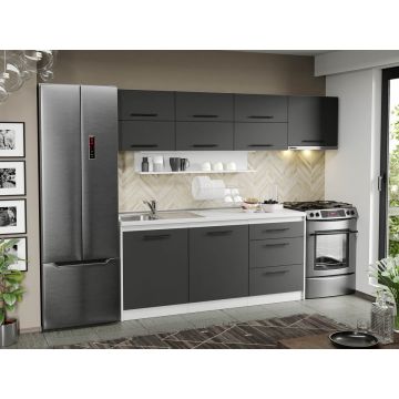 Mobila Bucatarie gri Sofi - 125 - 240 cm Mobila Bucatarie gri Sofi - 125 - 240 cm