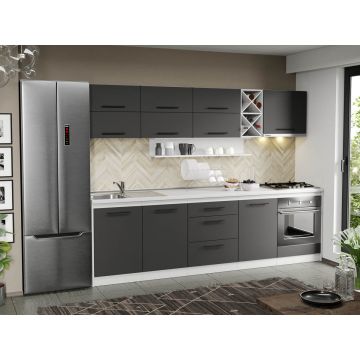 Mobila Bucatarie gri Sofi - 131 - 270 cm Mobila Bucatarie gri Sofi - 131 - 270 cm