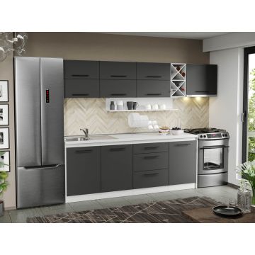 Mobila Bucatarie Gri Sofi - 132 - 270 cm Mobila Bucatarie Gri Sofi - 132 - 270 cm