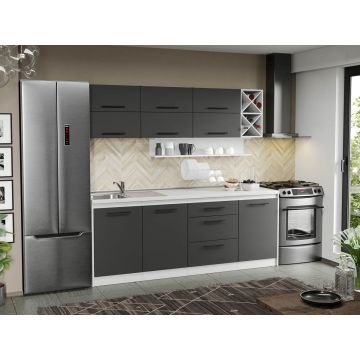 Mobila Bucatarie gri Sofi - 133 - 210 cm Mobila Bucatarie gri Sofi - 133 - 210 cm