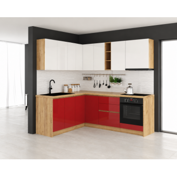 Set Bucatarie Chelsea Colt MDF V1 Alb Rosu