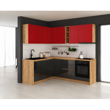 Set Bucatarie Chelsea Colt V1 Rosu Antracit