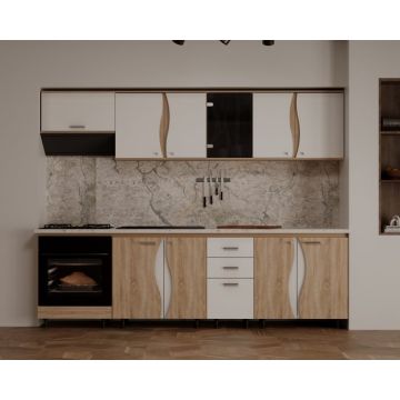 Set Bucatarie CIP 3S C2 Sonoma Alb 260x60x200cm