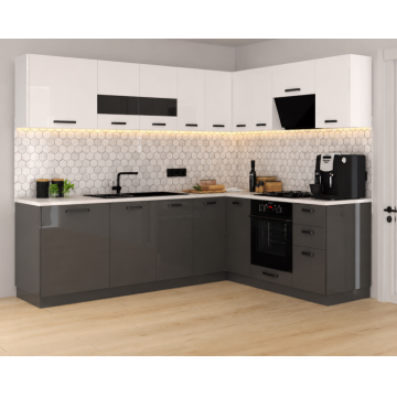 Set Bucatarie Daria Colt V2 Alb Antracit