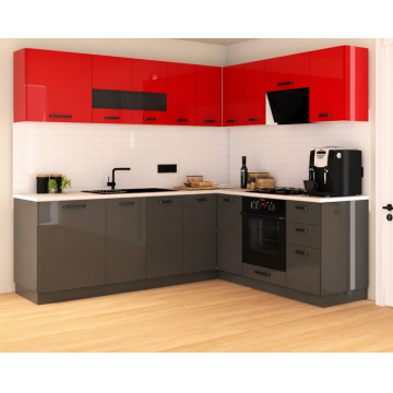 Set Bucatarie Daria Colt V2 Rosu Antracit