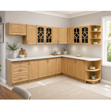 Set Bucatarie Olea pe colt MDF mesteacan 270x60x200 cm
