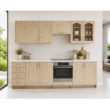 Set Bucatarie Olea RO MDF Mesteacan 260x60x200 cm