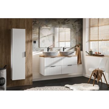 Set Mobilier  baie, din MDF, 5 piese, 120 cm, Adel alb Set Mobilier  baie, din MDF, 5 piese, 120 cm, Adel alb