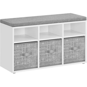 Bancuta cu spatiu depozitare si pantofar Vasagle Gri 87x30.3x48 cm