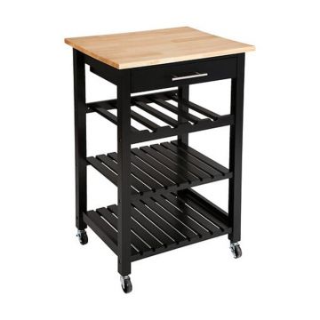Carucior servire bauturi Trolley-Shelf Claude Negru 58x48x87.5 cm