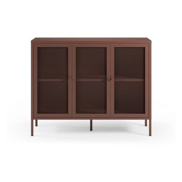 Comodă burgundy din metal 121x90x40 cm Fayna – Marckeric