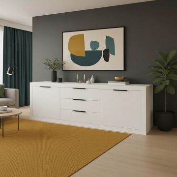 Comoda Doha Alb 210x45x80.5 cm