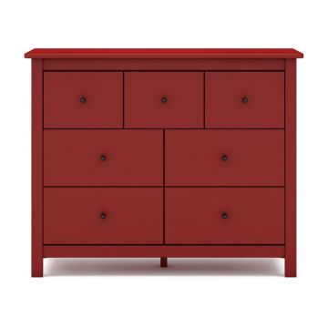 Comodă roșie joasă din lemn de pin 110x80 cm Misti – Marckeric