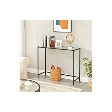 Consola, Vasagle, blat din sticla securizata, LGT026B01, Negru, 35 x 100 x 80 cm