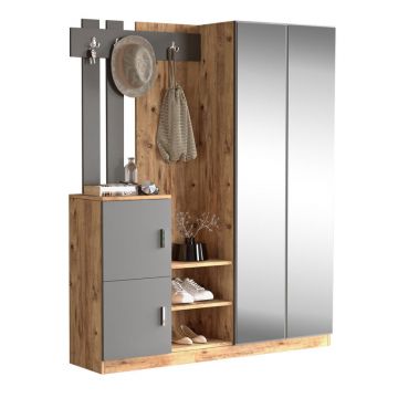 Cuier Doorse cu oglinda  148x35x180 cm