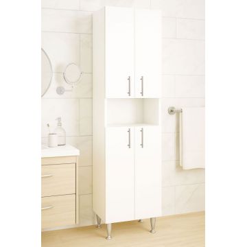 Dulap baie seria 002, 4 usi, alb, 35x31.6x166 cm